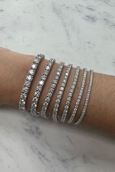 All different sizes of our classic lab grown diamond tennis bracelet! Start your holiday shopping early this year! White Gold Tennis Bracelet, Gold Tennis Bracelet, Gift Ideas For Her, Diamond Tennis Bracelet, Holiday Shopping, 2 Carat