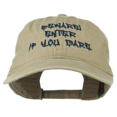 Halloween Beware Enter If You Dare Embroidered Washed Dyed Cap