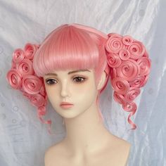 DM me! 🤩 Customized service, DM me!  Welcome to send character pictures for price evaluation. Prices range from $150-$450. depending on difficulty and needs. Long Unique Hairstyles, Pink Cosplay Wig, Bizarre Hairstyles, Cool Wig, Hair Shading, Harajuku Wigs, Sunkissed Hair Brunette, Cool Hair Designs