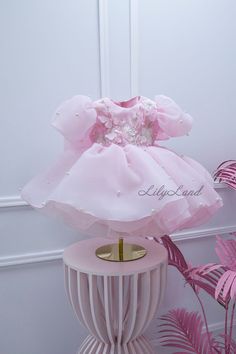 This beautiful Pink Pearls Flower Girl Dress is perfect for any special occasion, including infant first birthdays, weddings, pageants, and other special events. The dress features a stunning pink tutu skirt that will make your little princess feel like a true fairy tale character. The top is adorned with delicate pearls, adding a touch of elegance and sophistication to the design. Crafted with the utmost care and attention to detail, this dress is made of high-quality materials that are soft, comfortable, and durable. The fabric is gentle on your baby's delicate skin, ensuring that she stays comfortable throughout the day. Whether you're looking for a special occasion outfit for your little girl or a thoughtful gift for a loved one's baby, this Pink Pearls Flower Girl Dress is sure to del Sweet Spring Princess Dress For Wedding, Pink Floral Applique Dress For Birthday, Pink Birthday Dresses With Floral Applique, Pink Dresses With Floral Applique For Birthday, Sweet Spring Princess Wedding Dress, Sweet Spring Wedding Princess Dress, Birthday Tutu Dress With Floral Applique, Pink Floral Applique Dress For Baptism, Sweet White Princess Dress For First Birthday