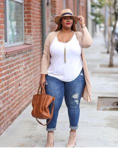 Plus-koon Muoti, Big Girl Fashion, Outfit Jeans, Fashion Jeans, Moda Plus, Plus Size Fashion For Women