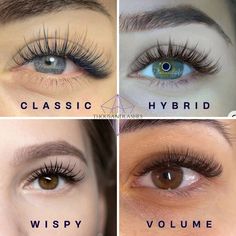 Popular Lash Extensions Styles, Eyelashes Styles Extensions, Classic Eye Lashes Extensions, Eyelash Extensions Sizes, Eyelashes Styles, Eyelash Extensions Doll Eye Style, Types Of Eyelash Extensions Styles Wispy