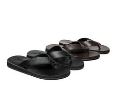 AUSTRALIAN SHEPHERD® Men Leather Thong Slides Murphy #AS7011 The perfect slip on thongs offering a comfortable and durable sole for sunny summer days. Available in black and brown, these slides are great for a day at the beach and the best everyday slip on shoes.  Specification: Origin: Made in China Brand: Australian Shepherd These leather thongs are made from smooth, durable leather for premium comfort.  The slip-on sandal made with a rubber outsole is super flexible and cushioning. The waffle-like pattern is designed for better grip ability on wet or slippery surfaces Slip-on sandals are a great addition to any wardrobe and can be easily taken on holidays or worn around every day The summer sandal is the perfect gift idea for friends and family  Upper: Suede Colors: Chocolate/Black Orig Ugg Boots Sale, Ugg Slides, Ugg Boots Australia, Sandals Flats, Leather Slides, Australian Shepherd, Thong Sandals, Sandals Summer, Ugg Boots