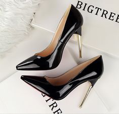 Elegant Pointed Toe Heels For Night Out, Party Heels With Metal Feet And Almond Toe, Party Heels With Almond Toe And Metal Feet, Party Court Shoes With Almond Toe And Metal Feet, Elegant Pointed Toe Court Shoes For Party, Glamorous Formal Pointed Toe Court Shoes, Glamorous Pointed Toe Court Shoes For Formal Occasions, Chic Party Court Shoes With Metal Feet, Sleek Closed Toe Court Shoes For Party