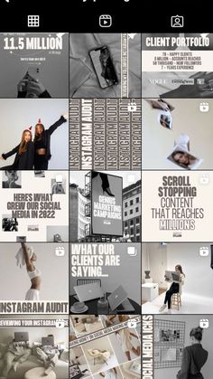 a collage of photos with the words instagram and images on them, all in different