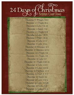 the twelve days of christmas is shown in red and green with an old parchment background