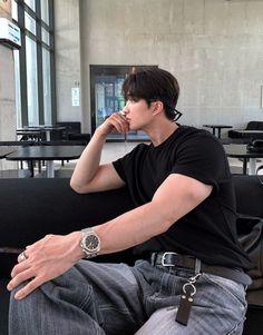 Korean Men Fashion by LOOKPLE  IG @leehk.k In Boyfriend Material, Korean Men Fashion, Rugged Aesthetic, Handsome Male Models, Boyfriend Outfit, Gym Outfit Men, Rugged Men, Handsome Asian Men