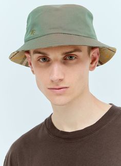 Reversible bucket hat in cotton twill with Check motif at reverse. Flat cown Dropped quilted brim EKD embroidery Reversible construction Made in Italy 100% Cotton Color: Green Code: 8088363 A1282 SKU: bur0156013grn Our Products Are 100% Genuine. In All Cases We Stand By The Authenticity Of Every Product Sold On Our Site. Reversible Flat Brim Bucket Hat For Outdoor, Reversible Outdoor Bucket Hat With Flat Brim, Casual Reversible Green Bucket Hat, Green Reversible Cotton Bucket Hat, Reversible Flat Brim Bucket Hat, Green Reversible Bucket Hat For Outdoor, Green Reversible Cotton Hat, Green Reversible Bucket Hat With Curved Brim, Green Reversible Bucket Hat With Short Brim