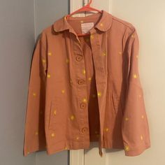 Ban.Do Brand - Peach Colored Jacket With Yellow Flower Pattern. Size S. Perfect Condition. Never Worn. Yellow Flower, Flower Pattern, Yellow Flowers, Pink Yellow, Flower Patterns, Jackets & Coats, Jackets For Women, My Style, Sewing