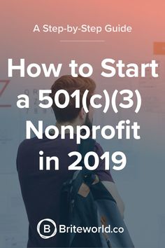 a man sitting in a chair with the text how to start a 501 / 3 nonprofit in 2019