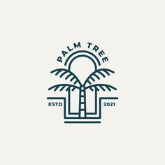 palm tree logo on a white background