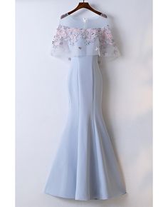 Pretty Sky Blue Fitted Mermaid Long Party Dress With Lace Flowers #MYX18031 - GemGrace.com Elegant Light Blue Mermaid Dress For Prom Season, Elegant Light Blue Mermaid Hem Dress, Elegant Light Blue Mermaid Dress For Prom, Light Blue Fitted Mermaid Dress For Wedding, Light Blue Mermaid Hem Evening Dress For Party, Light Blue Mermaid Hem Evening Dress For Wedding, Light Blue Mermaid Dress For Prom, Light Blue Mermaid Dress For Wedding In Prom Season, Light Blue Mermaid Dress For Wedding And Prom Season