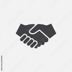 two hands shaking each other over a white background