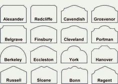 the names of different houses in english and french