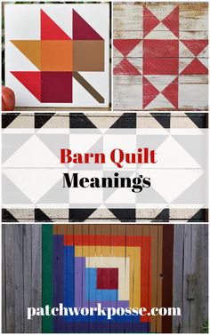 barn quilt meanings and patterns with text overlay