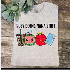 Cute Design ! Custom Made And Will Ship Within A Few Days! On Gildan Unisex Short Sleeve Sublimation Ink Check Out My Page For More Designs Nana Shirts Sublimation, Granny Shirts, Aunt Shirt, Auntie Shirts, Nana Shirts, Aunt Shirts, Cute Coffee, Sublimation Ink, Coffee Colour