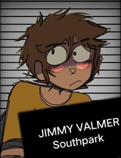 jimmy valmer south park is holding a sign