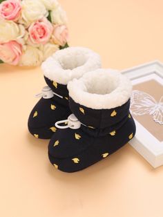 Navy Blue  Collar    Snow Boots Embellished   Baby Shoes(0-2) Baby Heart, Workout Beginner, Bodyweight Workout Beginner, Baby Boots, Men's Beauty, Bodyweight Workout, Toddler Activities, Snow Boots