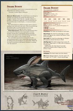 an image of a shark that is in the water with other information about it's body