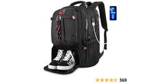 Amazon.com: YOREPEK Gym Backpack with Shoe Compartment, Large Travel Backpack for Men Women Airline Approved, 17 Inch Laptop Backpack with USB Charging Port Anti Theft College Computer Bag Business Work, Black : Electronics Backpack With Shoe Compartment, 17 Inch Laptop Backpack, Large Backpack Travel, Laptop Backpack Mens, Mens Backpack Travel, Gym Backpack, Anti Theft Bag, Work Backpack