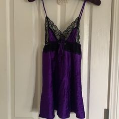 Nwot Victoria Secret Purple & Black Sexy Nighty. Satin Feel. Lace Trim, Elastic Around The Upper Tousle. Adjustable Traps. So So Nice! Sz S/P Fitted Purple Coquette Sleepwear, Purple Lace Trim Party Sleepwear, Victoria's Secret Purple Night Sleepwear, Victoria's Secret Purple Sleepwear For Pajama Party, Fitted Purple Sleepwear For Pajama Party, Victoria's Secret Purple Sleepwear For Bedtime, Purple Sleepwear With Lace Trim For Night, Purple Lace Trim Sleepwear For Night, Purple Coquette Sleepwear