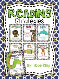 reading strategy for children with pictures and words on it, including an animal themed background