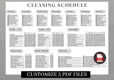 a printable cleaning schedule for the office