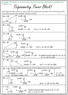 worksheet containing the properties of trinomy and tower blocks for students to practice