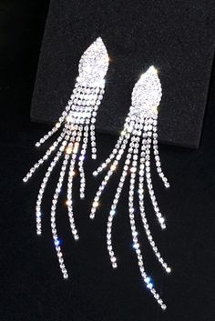 Elegant Crystal Long Rhinestone Teardrop Tassel Earrings Perfect for Special Events, Bridal, & Wedding. Length: 5" Rhinestone Earrings Long, Glamorous Rhinestone Dangle Teardrop Earrings, Party Rhinestone Teardrop Earrings, Elegant Rhinestone Tassel Drop Earrings, Glamorous Rhinestone Tassel Earrings, Tassel Drop Earrings, Photography Design, Tassel Earrings, Free Giveaway