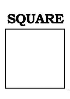 a square with the word square in black and white, on top of it is an empty