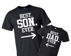 Father's Day - Matching shirt set - Father son - Dad son - Best dad ever - Best son ever - Matching shirts - Dad baby Matching Crew Neck T-shirt For Father's Day, Father's Day Matching Black T-shirt, Black T-shirt With Custom Print For Family Events, Matching Short Sleeve T-shirt For Family Events, Matching Black T-shirt With Letter Print, Black Crew Neck T-shirt For Family Events, Black Matching T-shirt With Letter Print, Black Tops With Graphic Print For Family Events, Cotton Tops With Graphic Print For Family Events