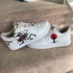 Custom Naruto On Air Force1 Normal Wear A Few Scuffs Laces And Inside Shoe Needs Deep Cleaning ,Some Of The Sticker Of The Naruto Is Starting To Lift Naruto Shoes, Air Force 1 Shoes, Custom Shoes Diy, Nike Shoes Air Force, Custom Nike Shoes, Unique Sneakers, Air Force 1 Custom, Personalized Shoes, Nike Air Shoes