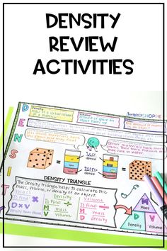 the density review activity is shown with pencils on top of it and an image of a