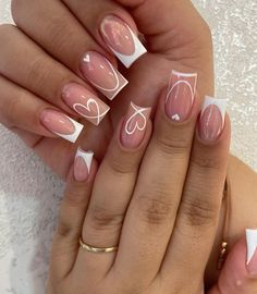 First Date Nails, French Tips Designs, Cheer Nails, Acrylic Nail Application, Nail Application, Short Fake Nails