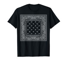 PRICES MAY VARY. Black or dark bandanna design for those who love western, hip-hop or gang related fashion. Finish your street, rap, thug or cowboy style with this cool black or dark merch with bandana pattern. Lightweight, Classic fit, Double-needle sleeve and bottom hem Streetwear Cotton Tops With Bandana Print, Cotton Bandana Print Top For Streetwear, Cotton Top With Bandana Print For Streetwear, Black Grunge Festival T-shirt, Black Grunge T-shirt For Festival, Black Screen Print Tops For Festival, Black Band Merch Tops For Festival, Casual Black Cotton Bandana, Hip Hop Tops With Band Logo In Black