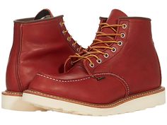 Red Wing Heritage Classic Moc Gore-Tex - Men's Shoes : Russet Taos : Click for Red Wing Heritage® cleaning instructions. Stay stylish in comfort with the Red Wing Heritage Classic Moc Gore-Tex footwear. Leather upper. Lace-up closure. Round-toe silhouette. Textile lining and insole. Synthetic outsole. Made in USA. Measurements: Weight: 1 lb 12 oz Product measurements were taken using size 9, width D (M). Please note that measurements may vary by size. Weight of footwear is based on a single item Rugged Red Leather Work Boots, Red Moc Toe Boots With Vibram Sole, Red Rugged Moc Toe Boots, Red Boots With Vibram Sole And Plain Toe, Red Leather Work Boots With Plain Toe, Red Leather Plain Toe Work Boots, Red Moc Toe Leather Work Boots, Red Leather Moc Toe Work Boots, Red Wing Heritage Boots