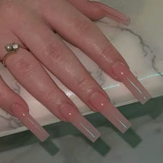 24pcs/Set Long Square Elegant And Simple French Style Solid Color False Nails With Light Pink Color Baby Pink Acrylic Press On Nails Long, Xl Long Acrylic Nails Press Ons, Long Acrylic Nails Coffin Press On, Acylics Nails, Simple French Style, Ongles Bling Bling, Long Square Nails, Tapered Square Nails, Milky Nails