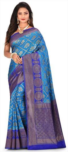 Blue color Saree in Banarasi Silk, Silk fabric with Weaving work Blue Saree With Pallu For Wedding, Blue Saree For Wedding And Diwali, Blue Wedding Saree With Pallu, Blue Wedding Saree With Pallu Detail, Blue Art Silk Traditional Wear With Self Design, Blue Art Silk Traditional Wear With Pallu, Traditional Blue Art Silk Wear With Pallu, Blue Self Design Traditional Wear For Wedding, Blue Traditional Wear With Self Design For Wedding