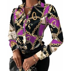 You Will Love These Stylish And Modern Blouses For Women That Have Beautiful, Vibrant Colors. They Have A Pretty Design And Fit Very Well Casual Long Sleeve Shirts Can Be Tie Front As A Dress Which Would Be Welcomed In Party Club Night,Help You Get Many Compliments. Classic Lapel Shirts With Vibrant Color Perfect Casual,Daily Wear,Travelling,Beach Cover Ups,Camping,Formal,Homecoming,Wedding,Birthday Gift,Dinner And So On. Chic Multicolor Long Sleeve Shirt, Chic Multicolor Blouse With Buttons, Chic Multicolor Button-up Blouse, Multicolor Long Sleeve Office Blouse, Multicolor Long Sleeve Blouse For Office, Chic Multicolor Blouse With Button Closure, Trendy Multicolor Print Button-up Blouse, Casual Purple Shirt For Party, Multicolor Blouse With Button Closure