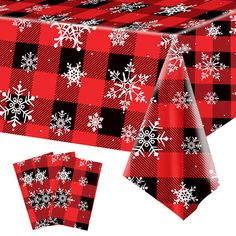 PRICES MAY VARY. What will you receive:3 pieces rectangular Christmas party tablecloth,all over printed with white snowflake partterns on bright red and black buffalo plaid backdrop,ideal for decorating your winter Christmas holiday party supplies and decorations Safe and waterproof: these rectangle checkered snowflake tablecloths are made of quality thick plastic material, which is non-toxic and safe for kids and adults; Meanwhile, the tablecloths are lightweight,waterproof ,spillproof and stai Tablecloth Decorations, Christmas Table Covers, Plaid Sign, Plaid Party, Table Cloth Decorations, Plastic Christmas Tree, Christmas Holiday Party, Christmas Flannel, Party Table Cloth