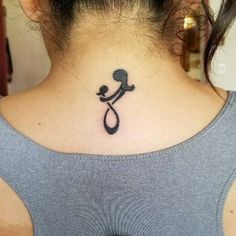 Mother-Daughter Symbol Tattoo Tattoos For Mother, Mother Daughter Symbol, Behind The Ear Tattoo Ideas, Mother And Daughters, Behind The Ear Tattoo, Shell Tattoos, Ear Tattoo Ideas, Date Tattoos, Number Tattoos