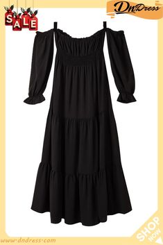 Black Off-the-shoulder Maxi Dress