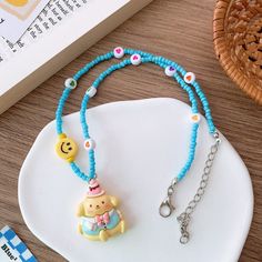 Material: Beads/Beads Fashion Element: Cartoon Style: Sweet Cute Cartoon Rabbit, Beads Fashion, White Puppies, Cartoon Rabbit, Rabbit Cartoon, Cartoon Style, Cartoon Kids, Cartoon Styles, Earring Necklace