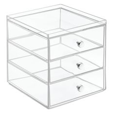 an acrylic drawer with three drawers