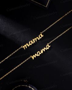 ❤ Item Details: Metal: Sterling Silver / Rose gold Plated / Yellow gold Plated OR 10K/ 14K/ 18K Solid Gold (White gold / Rose gold / Yellow gold) Pendant Size: Around 25.2*7.3 mm Chain Style: Cable ✨Personalization Service We offer various customization options to create personalized jewelry. Choose your birthstone, add engravings, or design a unique piece inspired by your ideas. Contact me to start creating your custom jewelry. https://customurjewelry.etsy.com/listing/911146000/custom-order ✨Av Personalized Name Chain Necklace As Gift, Mother's Day Rose Gold Clavicle Chain Necklace, Rose Gold Clavicle Chain Necklace For Mother's Day, Dainty Gold Name Necklace With Delicate Chain, Rose Gold Name Necklace With Delicate Chain, Delicate Chain Rose Gold Name Necklace, Mother's Day Initial Pendant Necklace With Adjustable Chain, Dainty Personalized Chain Necklace For Mother's Day, Mother's Day Rose Gold Name Necklace With Adjustable Chain