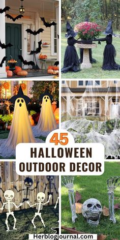 Halloween outdoor decorations Outdoor Halloween Decor Ideas, Spooky Outdoor Halloween Decor, Easy Outdoor Halloween Decorations, Outdoor Halloween Decor, Cheap Halloween Decorations, Halloween Diy Outdoor, Halloween Decor Ideas, Pet Sematary, Halloween Decorations Diy Outdoor