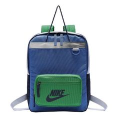 Nike Tanjun BLUEGREEN Nike Standard Backpack, Sporty School Backpack For Back To School, Sporty Backpack For Back To School, Green Nylon School Bag, Blue Nylon School Bag, Blue Rectangular Backpack For Students, Nike Student Backpack, Nike Standard Student Backpack, Nike Backpack For Back To School