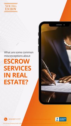 a cell phone with the text, what are some common misconferences about escrow services in real estate?