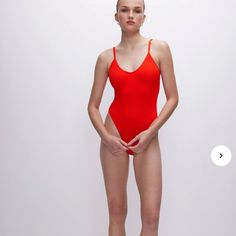 Nwt Good American Bright Poppy Red Always Fits One Piece Swimsuit. Your New Essential One Piece That's Just As Chic Lounging By The Pool As It Is Styled Under Your Favorite Pair Of Jeans. The Always Fits One-Piece Is Made From An Innovative Fabric That Stretches Up Or Down A Size While Keeping Its Shape, So You Buy Once And It Fits Always. Cheeky Coverage, Lined For Extra Support, Low Drop Neck, Super Stretch Material, And Ribbed Style. Red Coloring. Size 3/4 Large / Xl Condition: New With Tags. Red Lined Body Swimwear For Spring, Red Lined Bodysuit For Spring, Red Fitted Leotard For Summer, Red Lined Bodysuit For Beachwear, Red Beachwear Bodysuit With Lined Body, Fitted Red One-piece Swimsuit, Red One-piece Bodysuit For Beachwear, Red Lined One-piece Swimsuit For Pool, Red One-piece Sport Swimwear