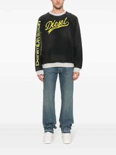 Find DIESEL S-roxt Flocked-logo Sweatshirt on Editorialist. anthracite grey cotton jersey texture ribbed round neck long raglan sleeves logo patch at the sleeve flocked logo ribbed cuffs and hem straight hem Crew Sweatshirt With Logo For Streetwear, Black Sweatshirt With Logo Lettering For Winter, Black Winter Sweatshirt With Logo Lettering, Black Logo Sweatshirt For Winter, Black Logo Lettering Sweatshirt For Winter, Black Top With Logo Lettering For Winter, Black Tops With Logo Lettering For Winter, Black Logo Lettering Top For Winter, Relaxed Fit Logo Sweatshirt With Crew Neck